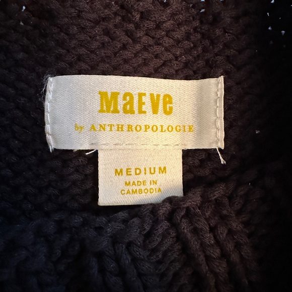 Anthropologie Maeve Size M The Pippa Mock-Neck Sweater Extended Shoulder Black - Picture 6 of 10